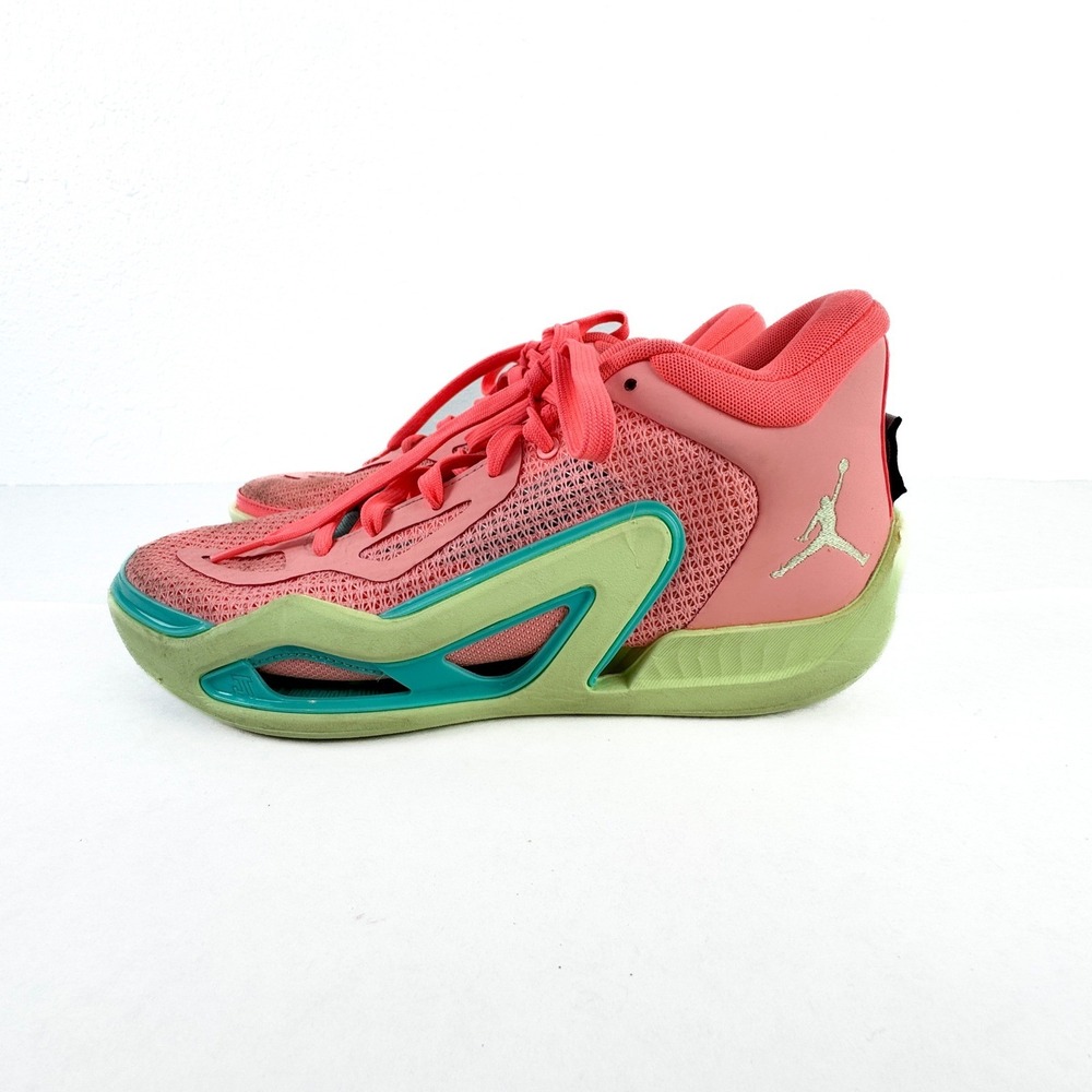 Jordan Tatum 1 Pink Lemonade Basketball Shoes Pink Tint Aurora Green DX5571-600 - Picture 4 of 12